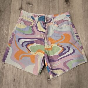 Zara Multicolor Abstract Women Shorts